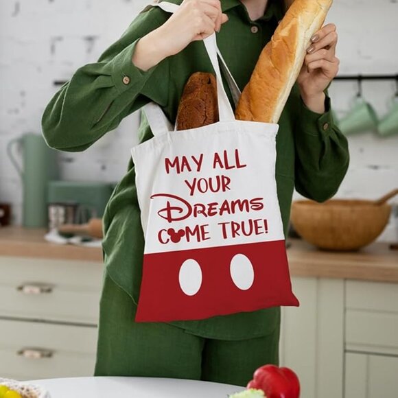 Disney Handbags - Disney Reusable Canvas Tote Bag, May All Your Dreams Come True!